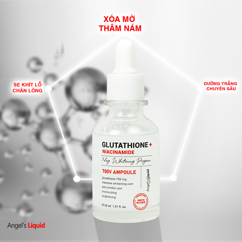 Huyết Thanh Angel's Liquid Glutathione + Niacinamide 700 V-ampoule Dưỡng Sáng Da, Mờ Thâm Nám