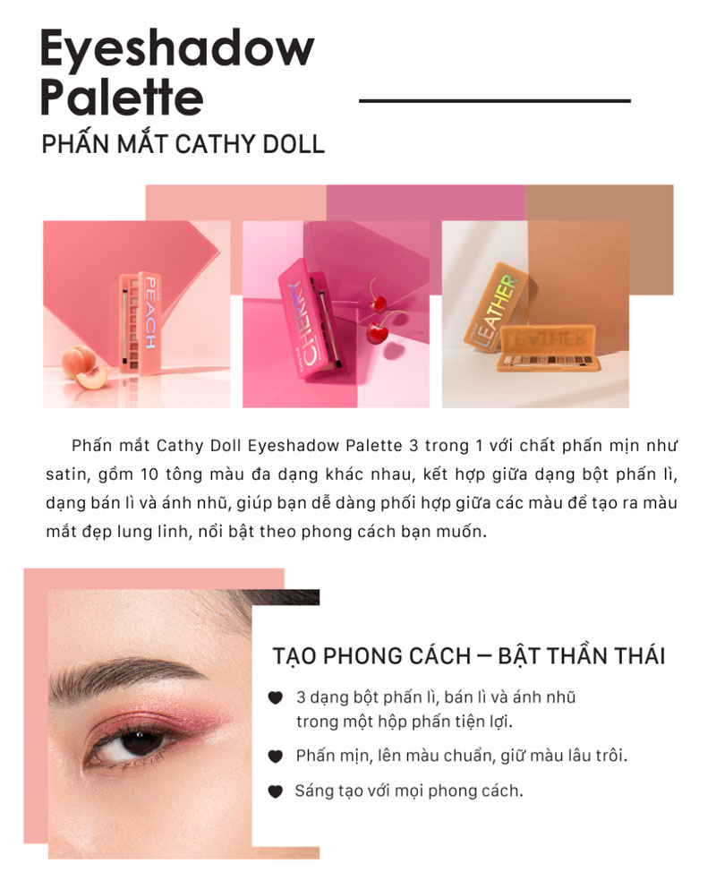 Bảng Màu Mắt Cathy Doll Eyeshadow Palette 10 Ô