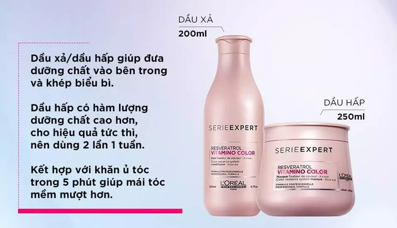 Dầu Xả Bền Màu Tóc Nhuộm L'Oréal Professionnel Serie Expert Resveratrol Vitamino Color Conditioner 200ml
