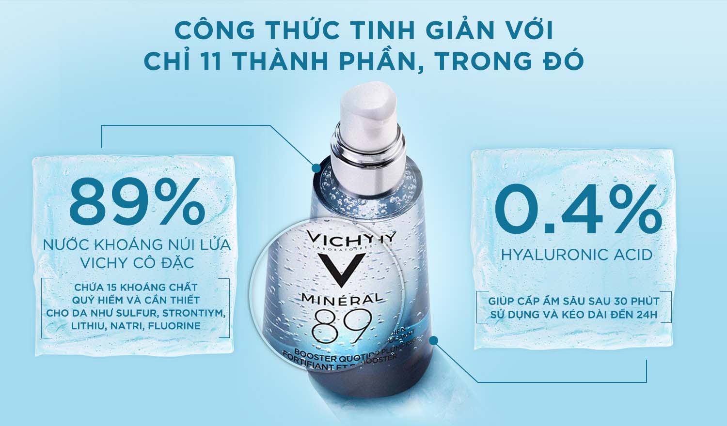 Dưỡng Chất Khoáng Cô Đặc Vichy Mineral 89 Serum dưỡng ẩm chuyên sâu cho da
