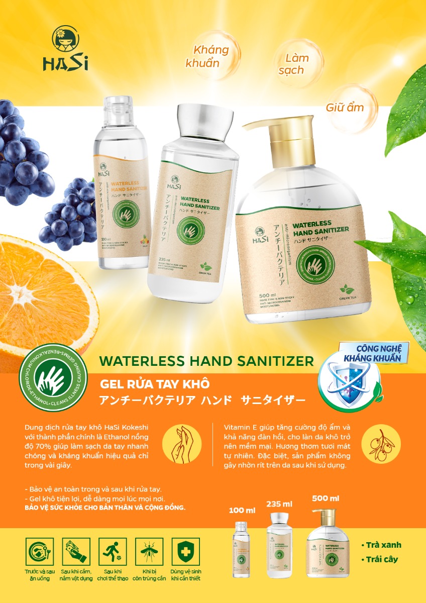 Gel Rửa Tay Khô Kháng Khuẩn Hasi Kokeshi Waterless Hand Sanitizer hiện đã có mặt tại Hasaki