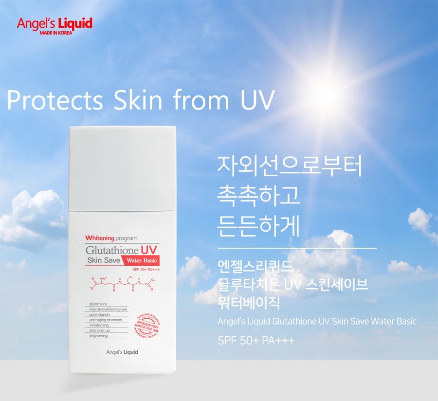 Kem Chống Nắng Angel's Liquid Kiềm Dầu Whitening Program Glutathione Uv Skin Save Water Basic SPF50+ PA+++