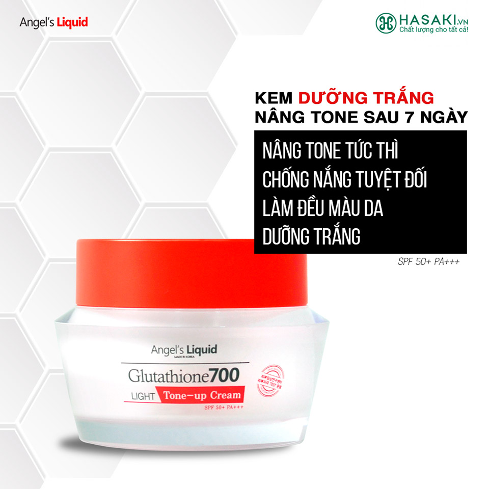 Kem Dưỡng Angel's Liquid Làm Sáng Da Glutathione 700 Light Tone-Up Cream SPF50+/PA+++