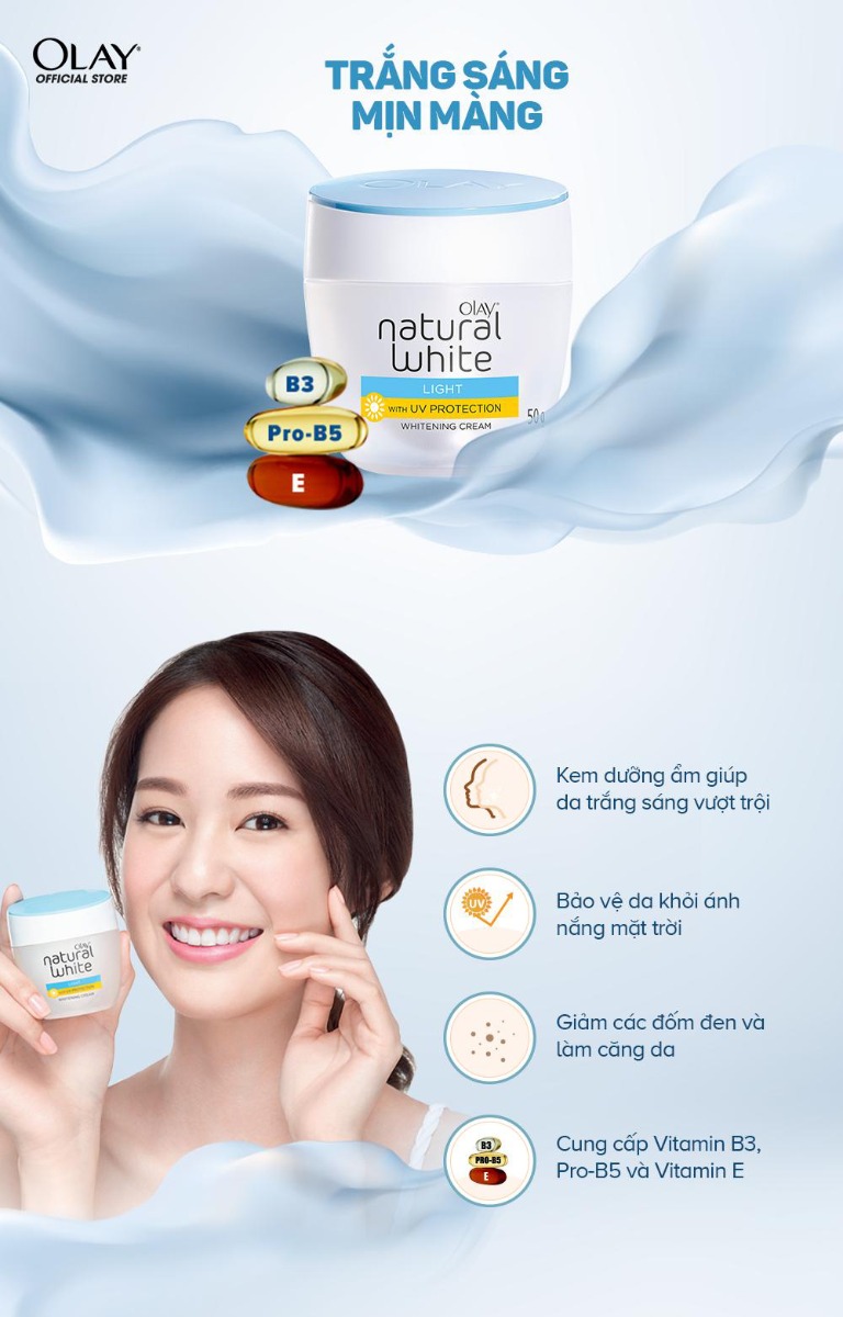 Kem Dưỡng Sáng Da Ban Ngày Olay Natural White LIGHT with UV Protection Whitening Cream