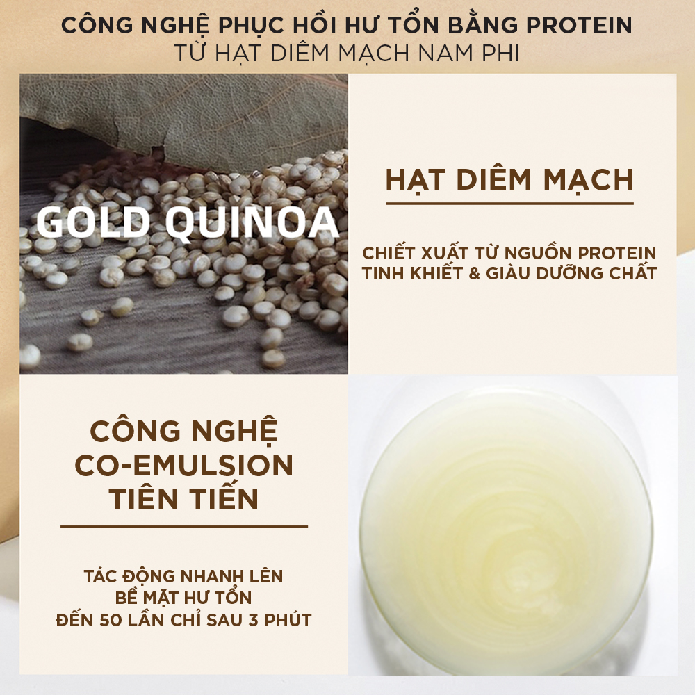 Kem Xả Khô Phục Hồi Hư Tổn Toàn Diện L’Oréal Professionnel Serie Expert Absolut Repair Gold Quinoa + Protein Blow-dry Cream 125ml