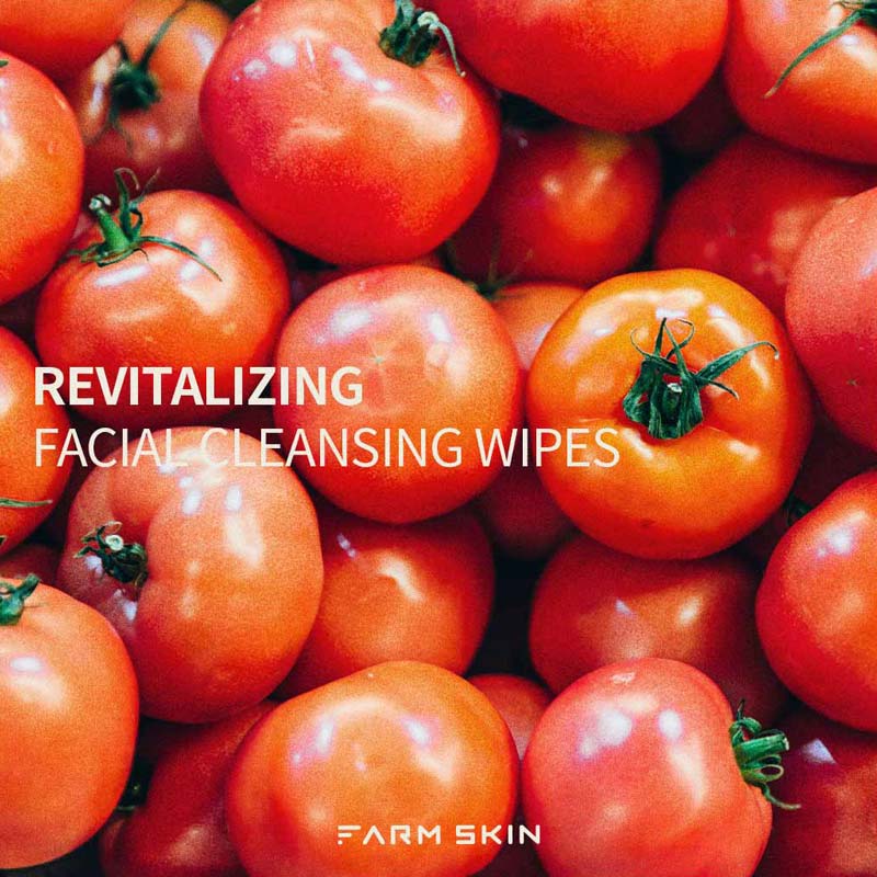 Khăn Ướt Tẩy Trang Farmskin Superfood For Skin Cleansing Wipes Tomato giúp chống oxy hóa, bảo vệ da khỏi gốc tự do và dưỡng sáng da