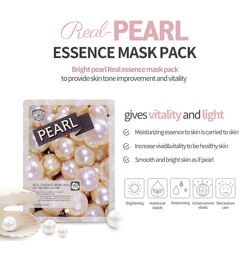 Mặt Nạ Pearl Real Essence Mask Pack chiết xuất Ngọc Trai dưỡng da sáng mịn đều màu