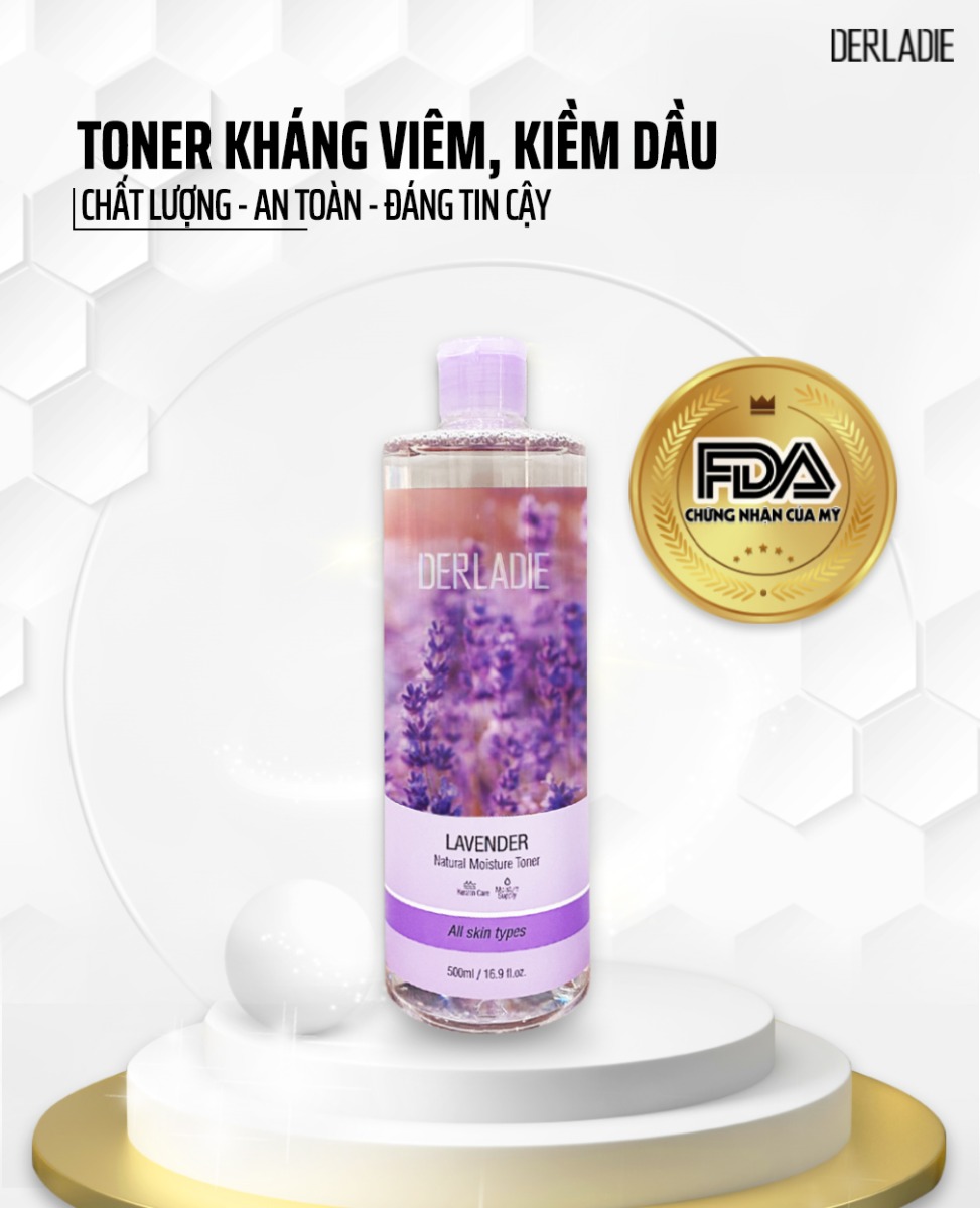 Nước Hoa Hồng Derladie Lavender Natural Moisture Toner 500ml an toàn và chất lượng cho mọi loại da