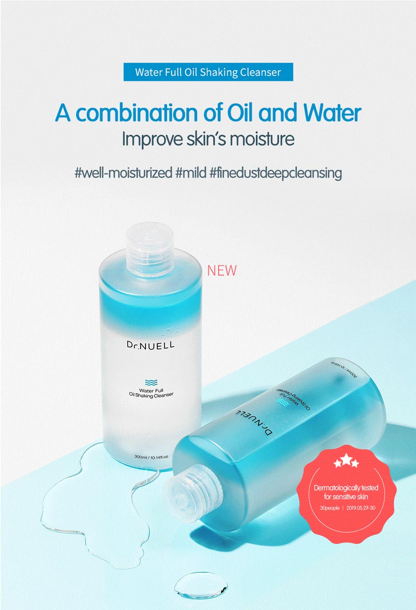 Nước Tẩy Trang Dầu Làm Sạch Sâu Da Dr.NUELL Water Full Oil Shaking Cleanser