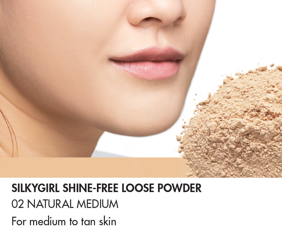 Phấn Phủ SILKYGIRL Shine-free Loose Powder 02 Natural Medium Tông Trung Bình