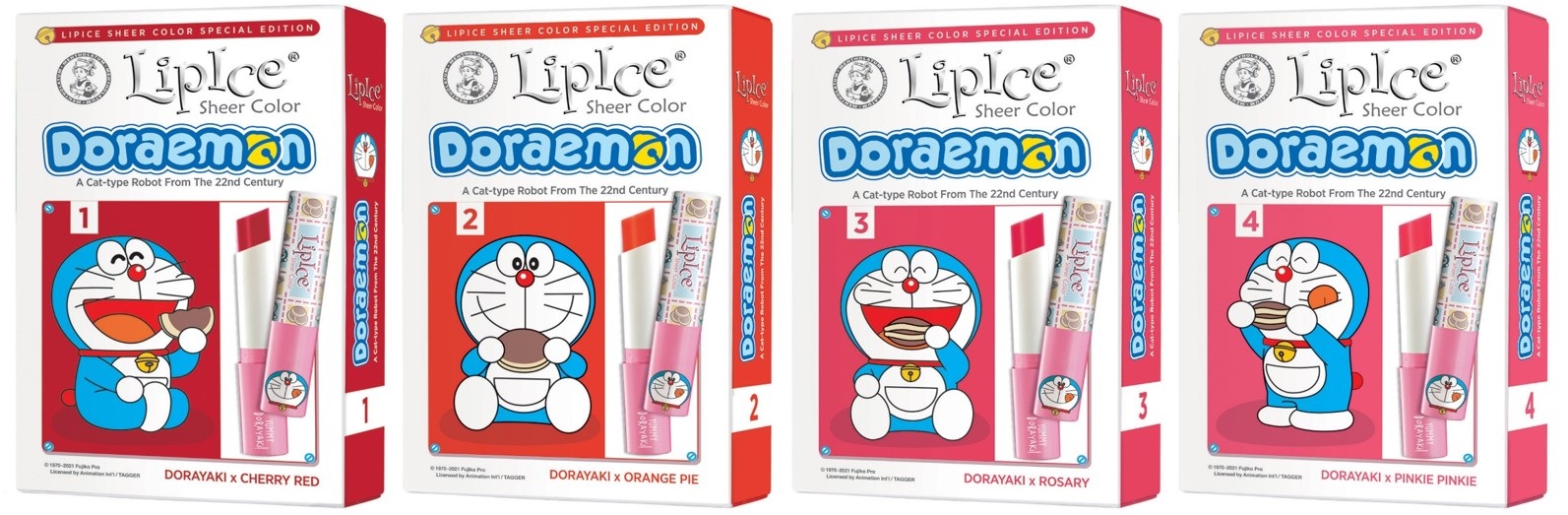 Son Dưỡng Có Màu Doraemon x LipIce Sheer Color hiện đã có mặt tại Hasaki với 4 màu son xinh xắn cho bạn lựa chọn.