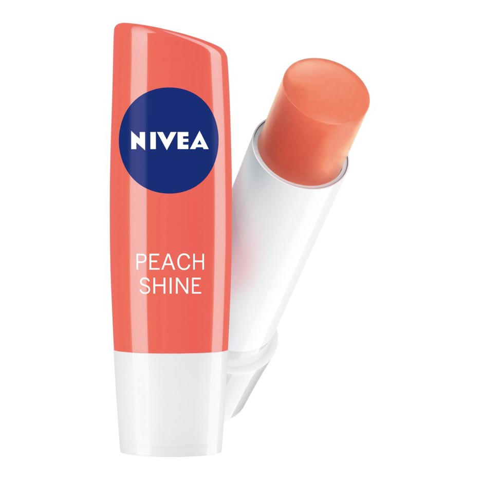 Son Dưỡng Môi Nivea Peach Shine Lip Balm giúp môi ửng sắc đào cam xinh xắn