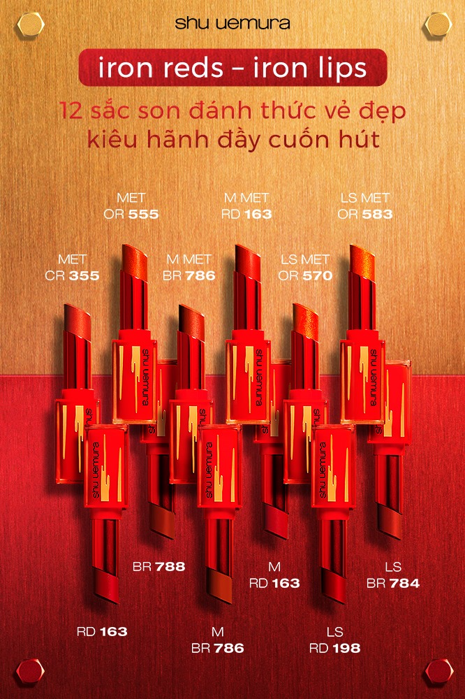Son Lì Shu Uemura Iron Reds Rouge Unlimited Matte Lipstick Phiên Bản Giới Hạn Tết