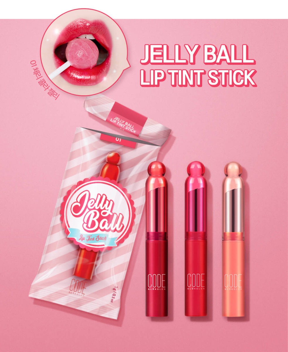 Son Thỏi Dạng Thạch CODE GLOKOLOR Jelly Ball Lip Tint Stick với màu sắc tươi sáng và rạng rỡ tô điểm đôi môi hồng xinh xắn