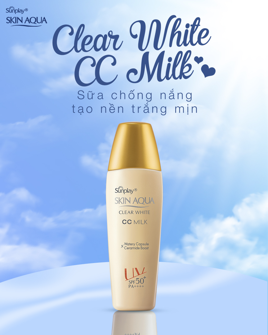 Sữa Chống Nắng Tạo Nền Sáng Mịn Sunplay Skin Aqua Clear White CC Milk SPF50+ PA++++ 25g