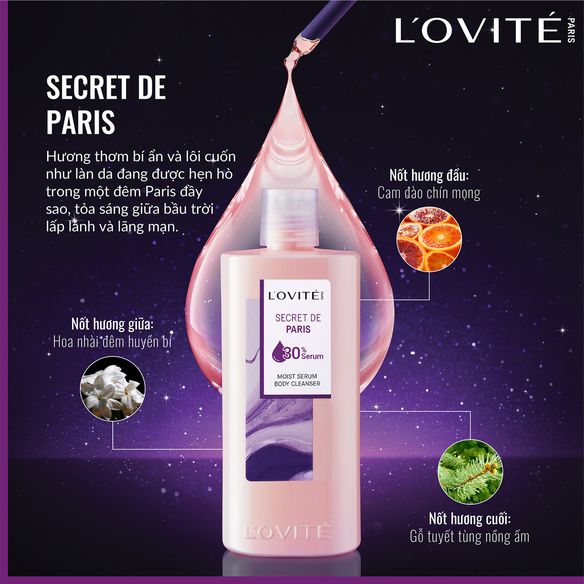 Sữa Tắm L’Ovité Moist Serum Body Cleanser Secret De Paris