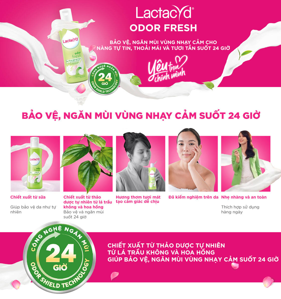 Dung Dịch Vệ Sinh Phụ Nữ Lactacyd Odor Fresh Ngăn Mùi 24H