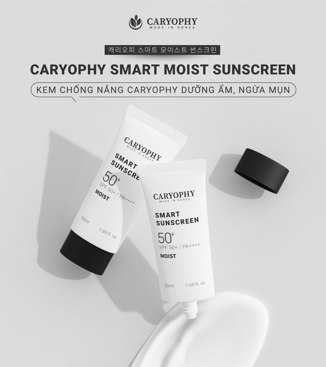 Kem Chống Nắng Dưỡng Ẩm, Ngừa Mụn Caryophy Smart Moist Sunscreen SPF 50+ / PA++++ 50ml hiện đã có mặt tại Hasaki.