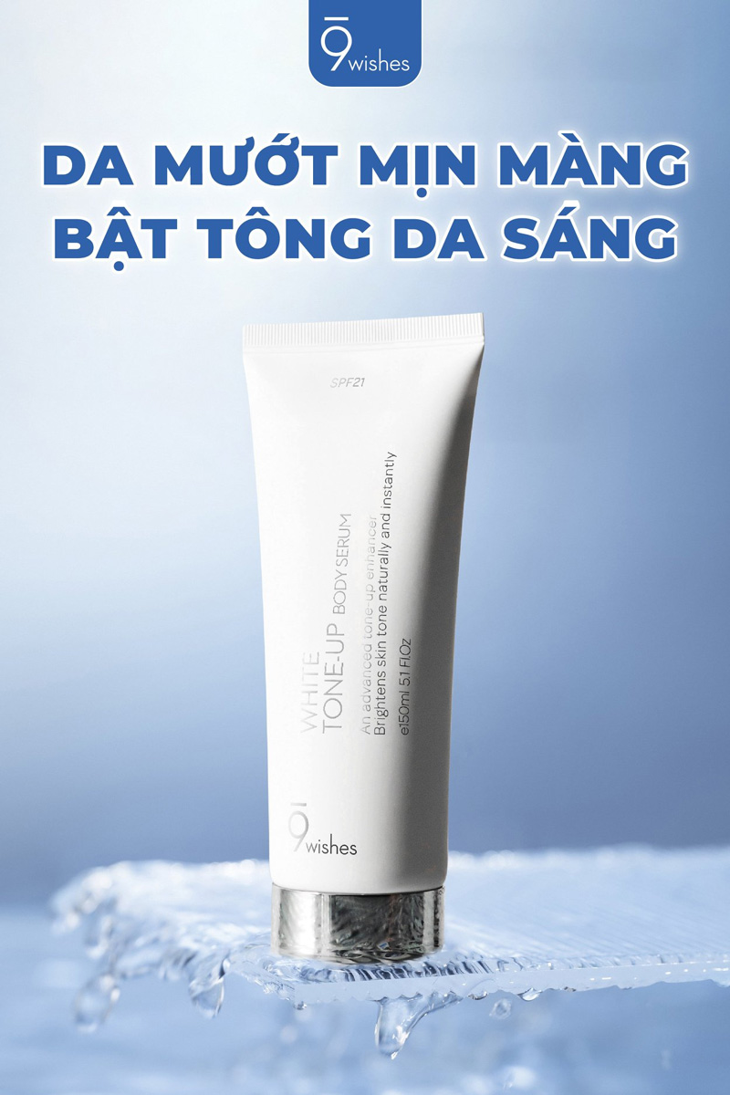 Kem Dưỡng Nâng Tone, Làm Sáng Da 9Wishes White Tone-up Body Serum