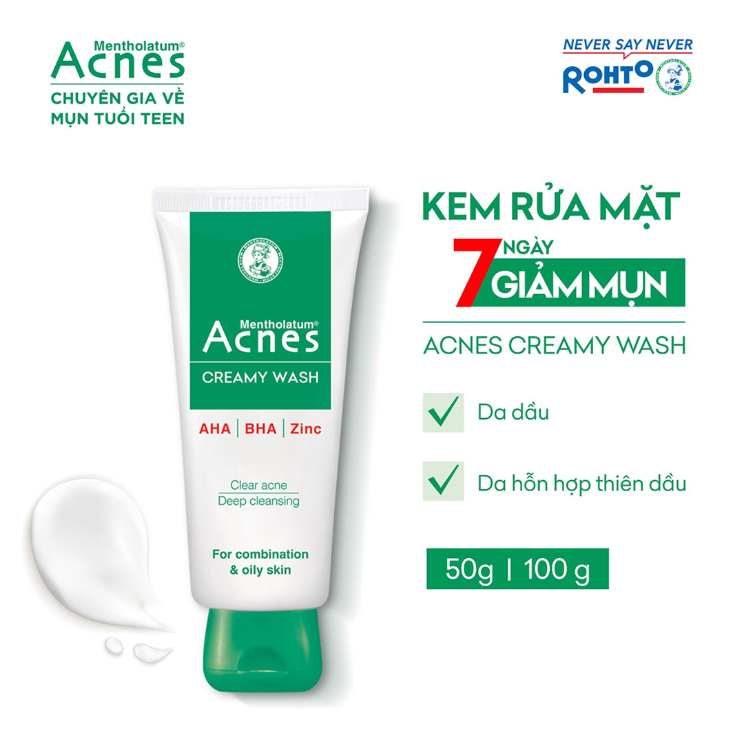 Kem Rửa Mặt Ngăn Ngừa Mụn Acnes Creamy Wash