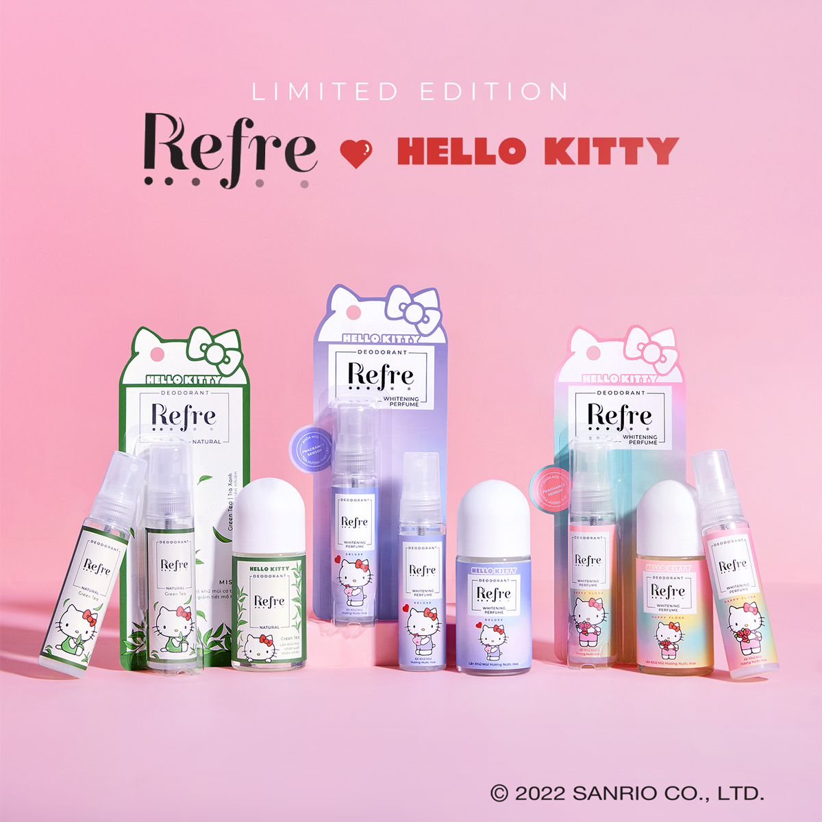 Lăn Khử Mùi Refre x Hello Kitty Phiên Bản Giới Hạn 