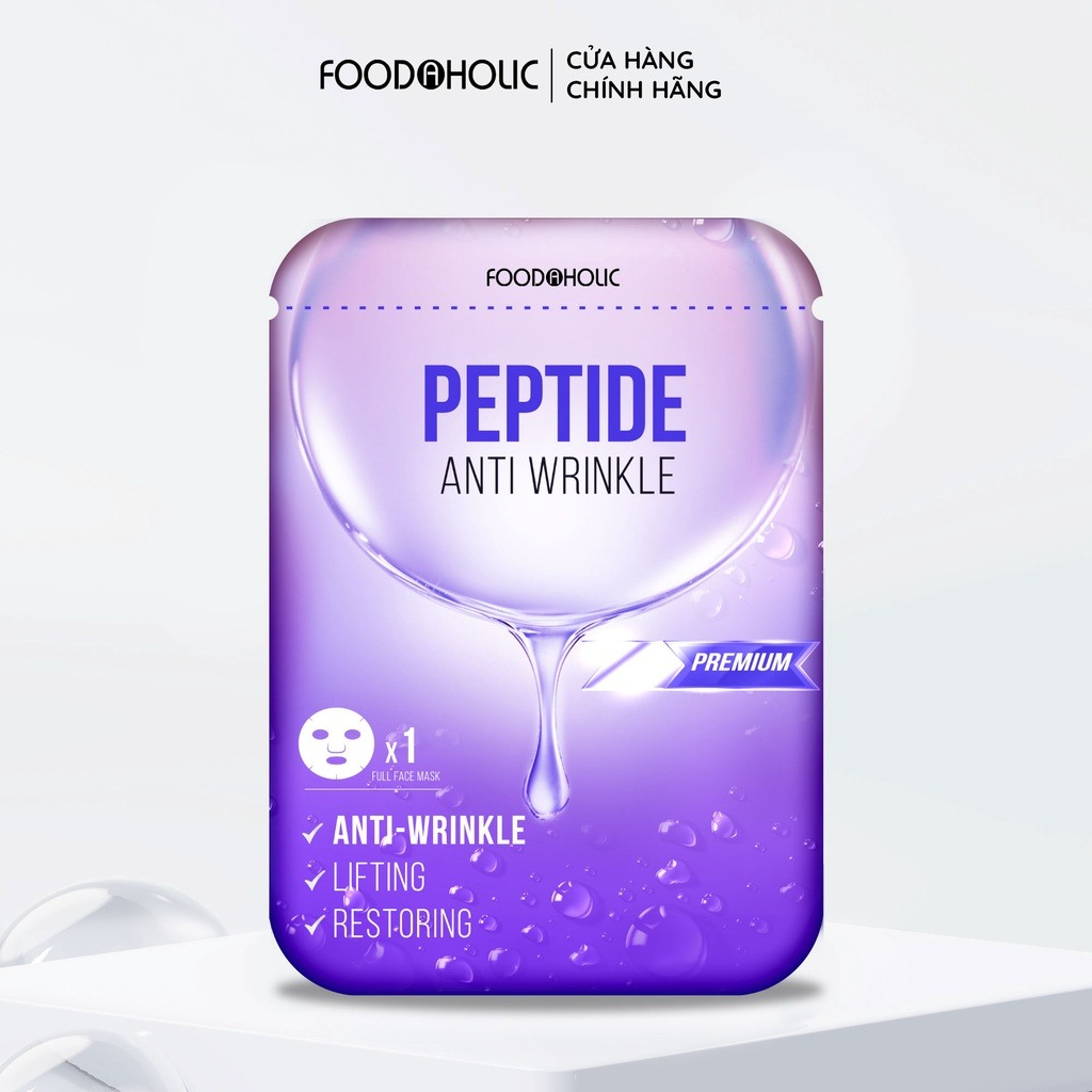 Mặt Nạ Peptide Hỗ Trợ Trẻ Hoá & Mờ Nếp Nhăn Foodaholic Peptide Anti Wrinkle Mask