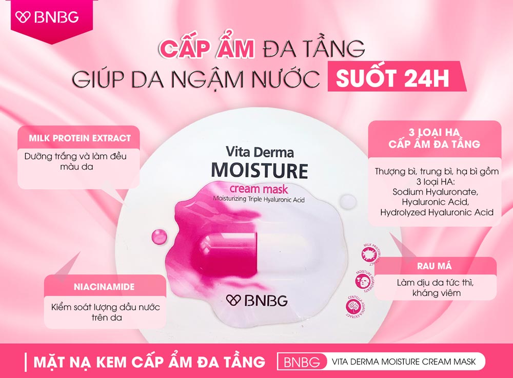 Mặt Nạ Kem Cấp Ẩm Đa Tầng Vita Derma Moisture Cream Mask 23ml