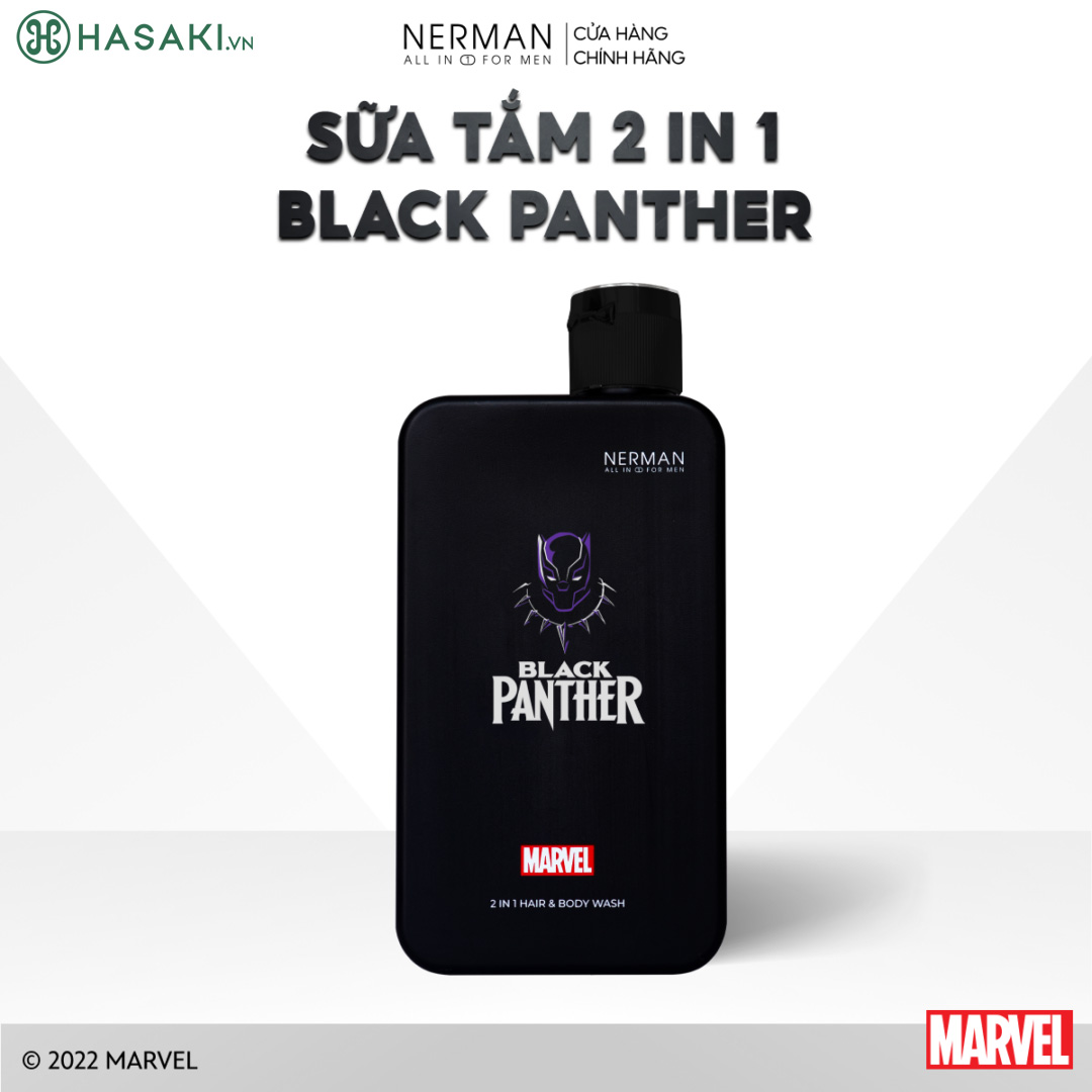 Sữa tắm gội 2 in 1 Black Panther Marvel Collection Nerman hương nước hoa cao cấp 350g