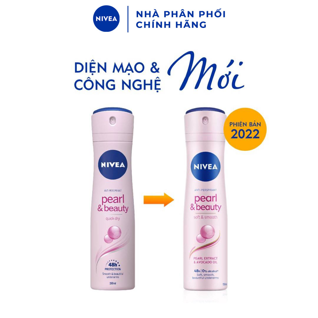 Xịt Ngăn Mùi Nivea Ngọc Trai Quyến Rũ Pearl & Beauty Anti-Perspirant Spray 150ml (phiên bản mới)