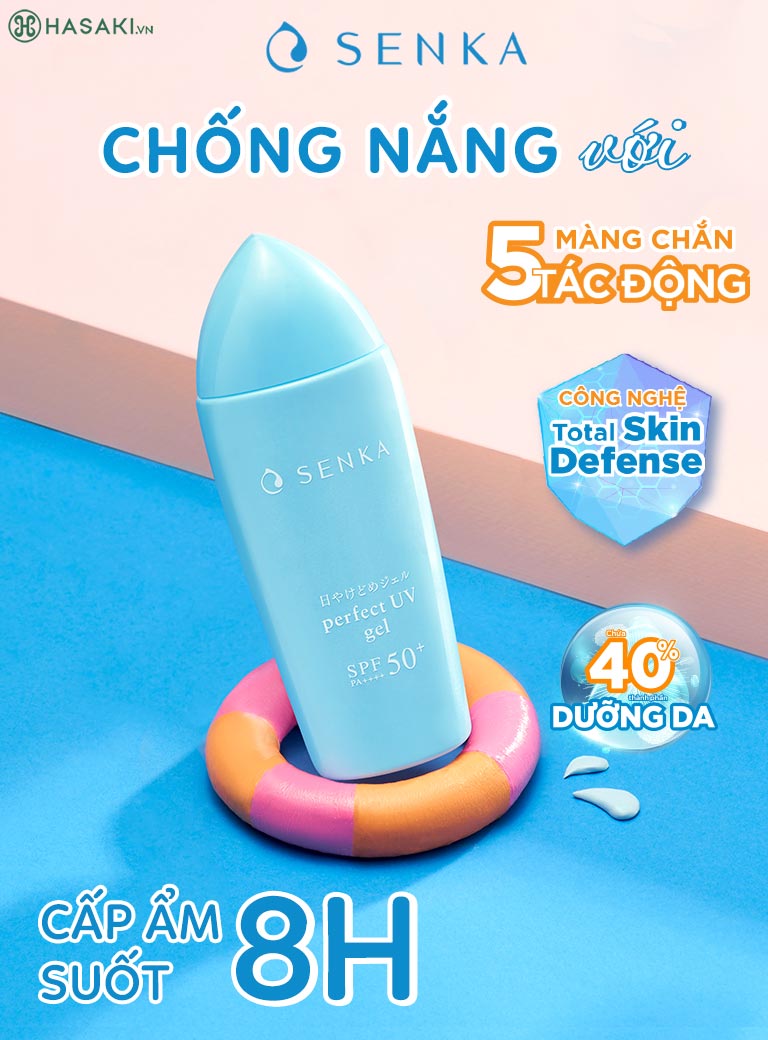 Gel Sữa Chống Nắng Ẩm Mượt Cho Da Khô Senka Perfect UV Gel SPF50+ PA++++ 80g