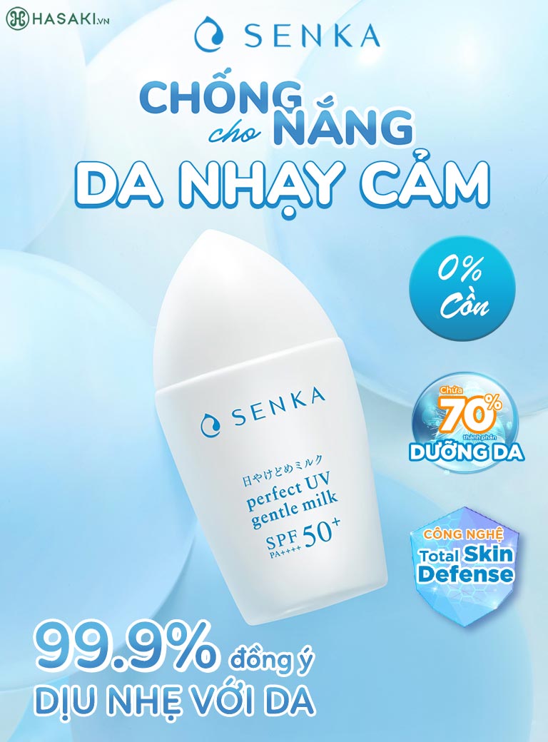Sữa chống nắng cho da nhạy cảm Senka Perfect UV Gentle Milk A SPF50+ PA++++ 40ml