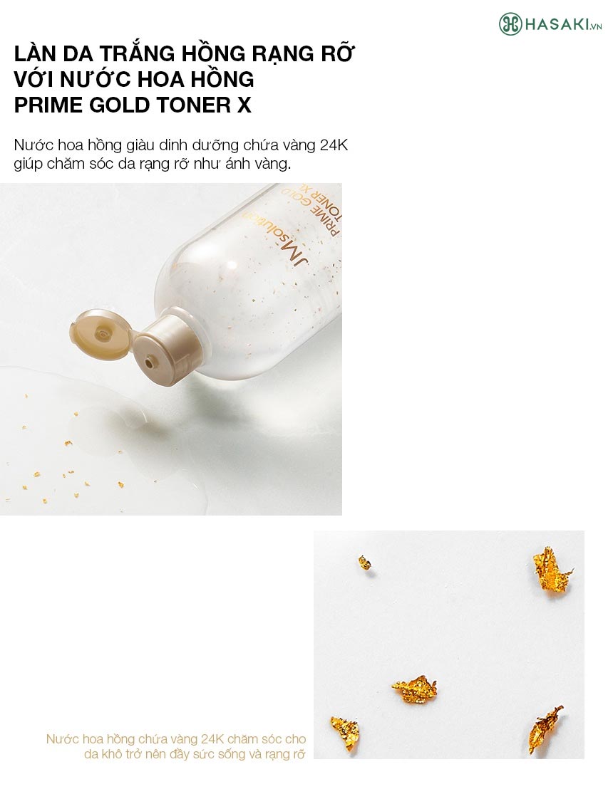 Nước hoa hồng JMsolution Prime Gold Toner XL dưỡng da sáng mịn rạng rỡ