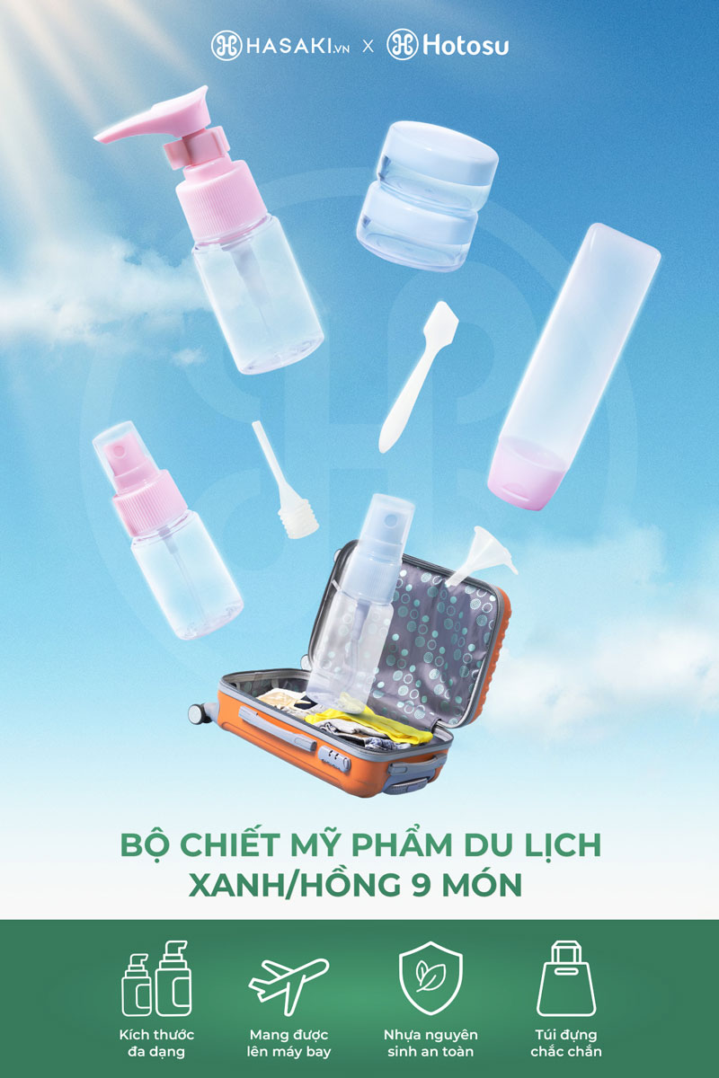 Bộ Chiết Mỹ Phẩm Hotosu Hồng/Xanh