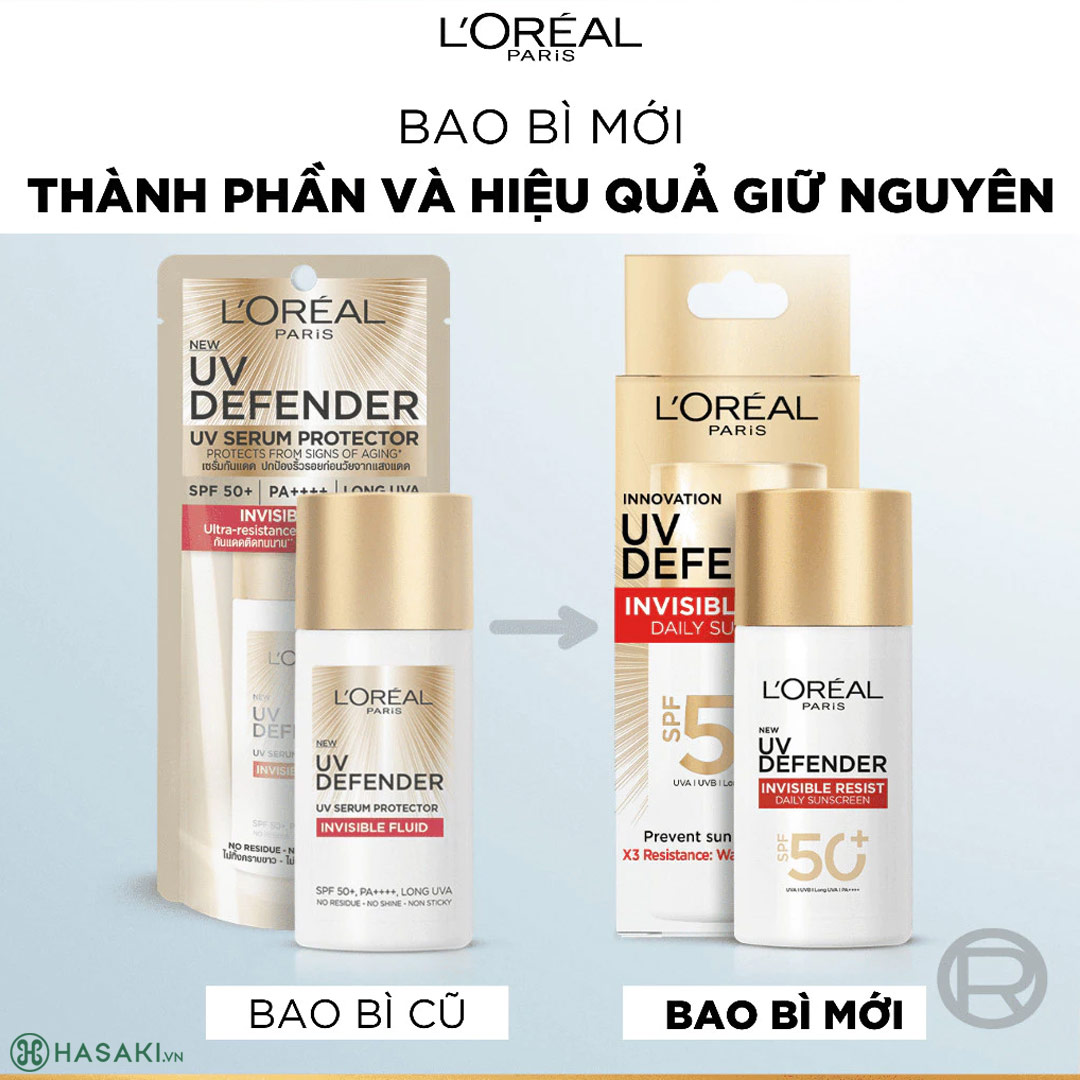 Kem chống nắng x20 thoáng da mỏng nhẹ L'Oreal Paris UV Defender Serum 50ml SPF 50+