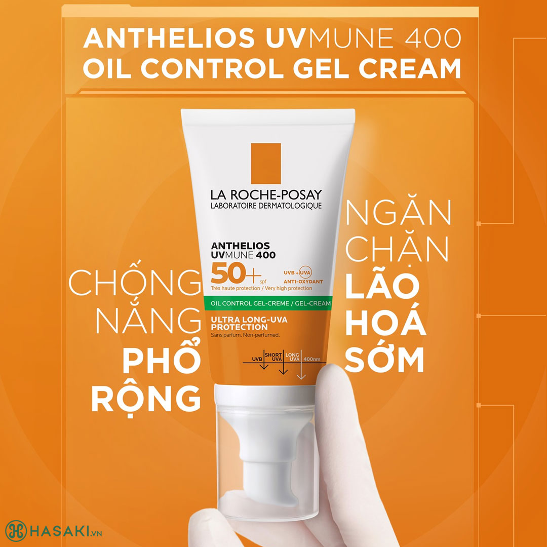 Kem chống nắng phổ rộng La Roche-Posay Anthelios UV Mune 400 Oil Control Gel-Cream 50ml