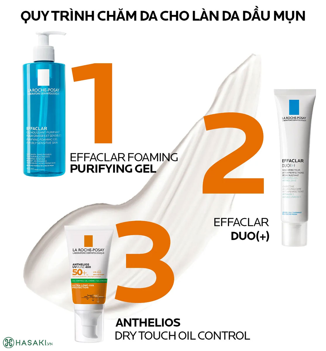 Quy trình chăm sóc làn da dầu mụn với Kem chống nắng La Roche-Posay Anthelios UV Mune 400 Oil Control Gel-Cream