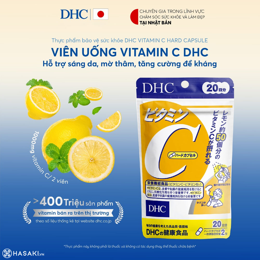 Thực Phẩm Bảo Vệ Sức Khỏe DHC Vitamin C Hard Capsule