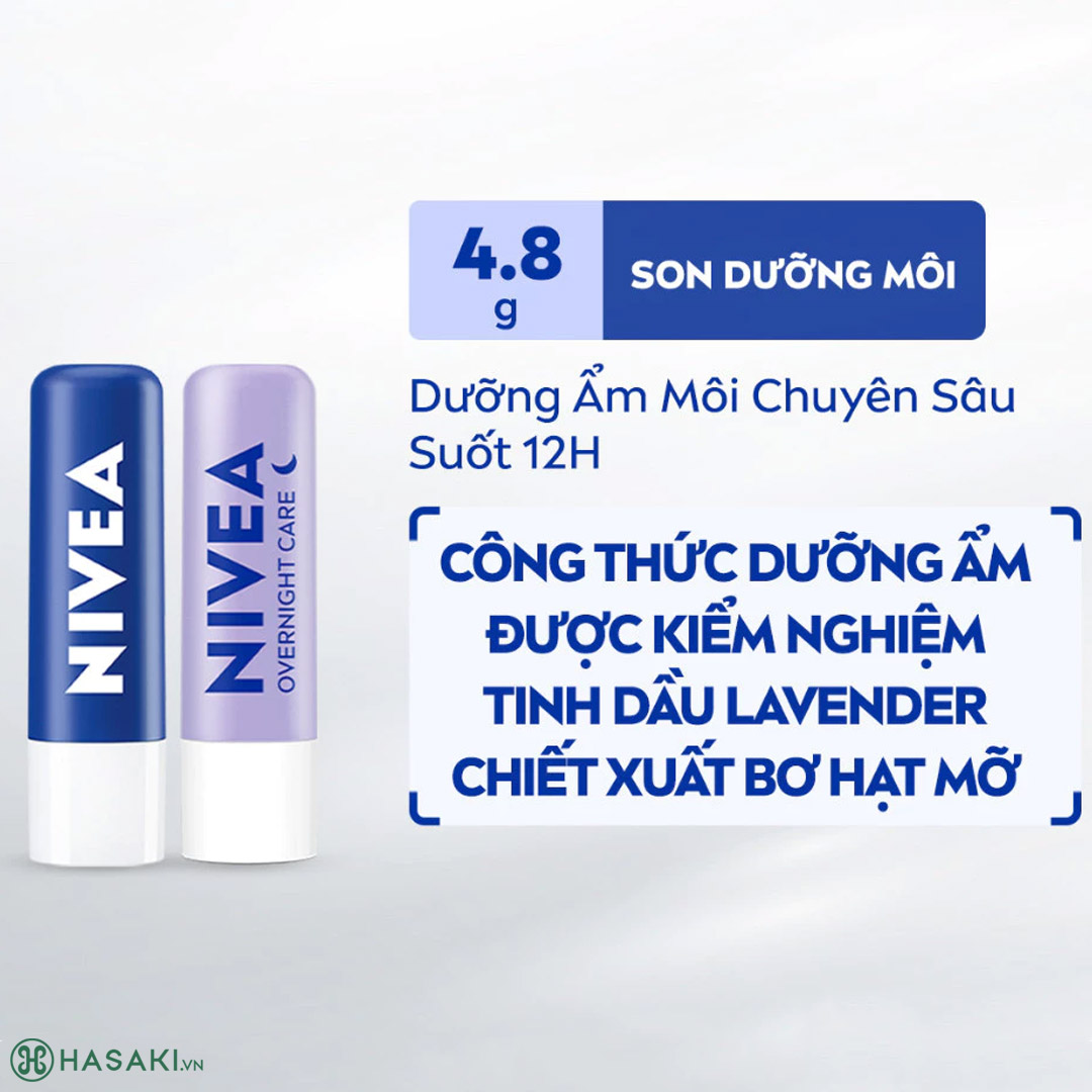 Sản phẩm Combo Son Dưỡng Môi Nivea Chuyên Sâu + Ban Đêm Lavender 4.8gx2 hiện đã có mặt tại Hasaki