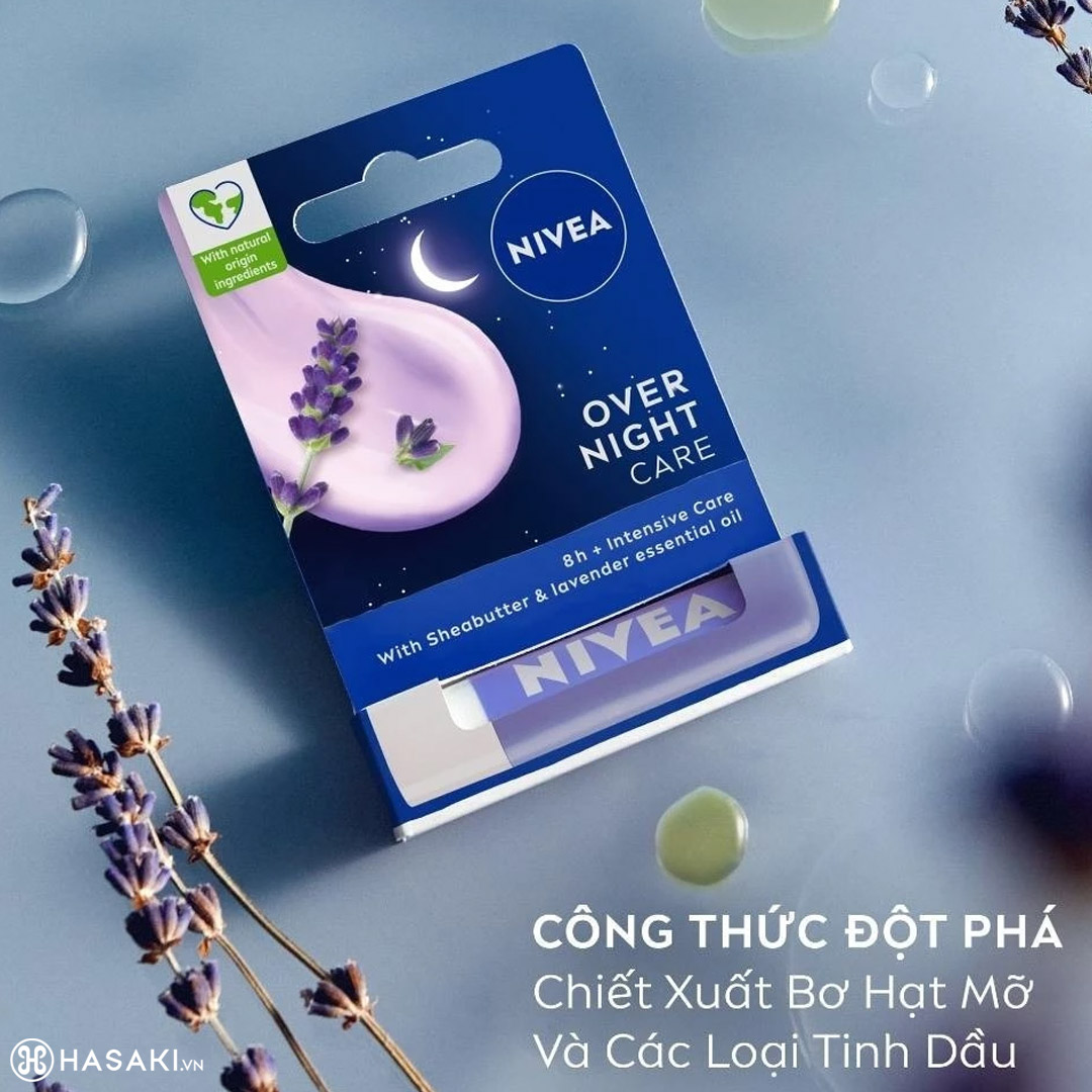 Sản phẩm Son Dưỡng Môi Nivea Ban Đêm Lavender Cấp Ẩm Phục Hồi Overnight Care Lip Balm hiện đã có mặt tại Hasaki