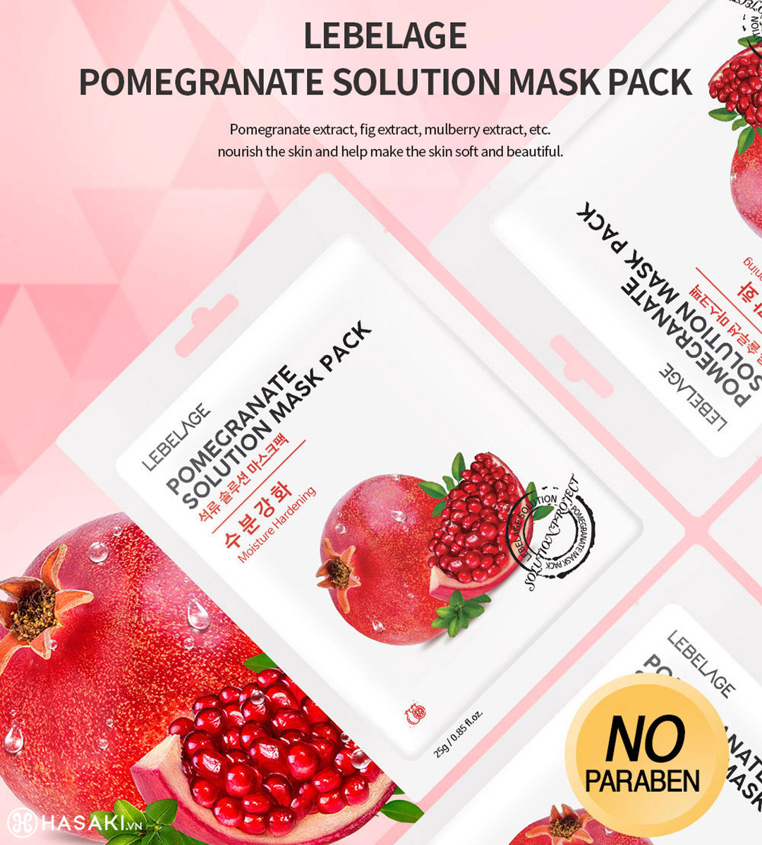 Sản phẩm Mặt Nạ Lebelage Pomegranate Solution Mask Pack Trái Lựu Chống Oxy Hóa 25g hiện đã có mặt tại Hasaki