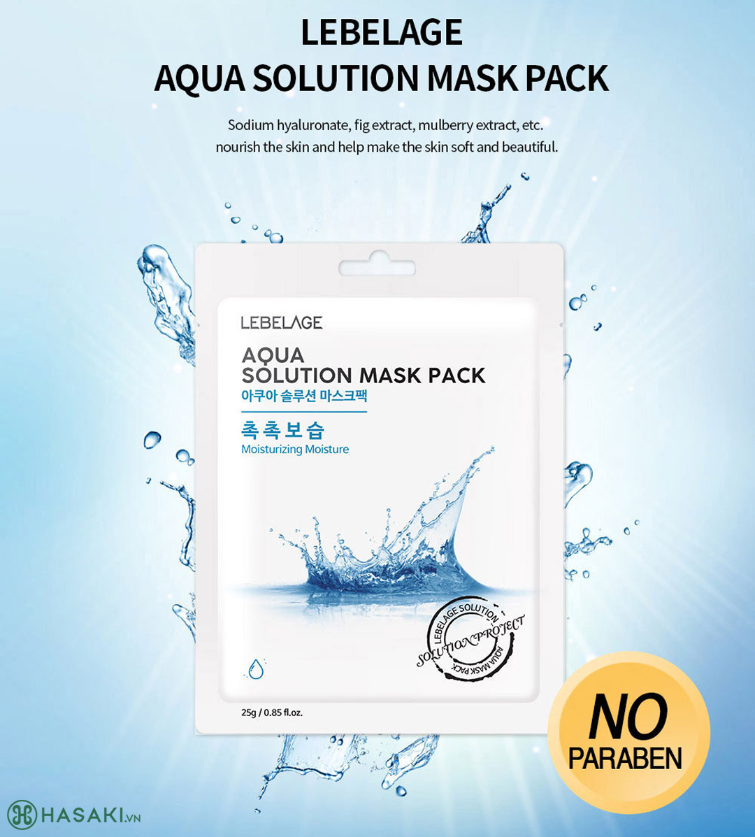 Sản phẩm Mặt Nạ Lebelage Aqua Solution Mask Pack Cấp Nước, Cấp Ẩm Cho Da 25g hiện đã có mặt tại Hasaki