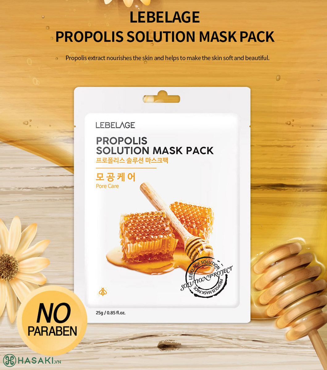 Sản phẩm Mặt Nạ Lebelage Propolis Solution Mask Pack Mật Ong Chăm Sóc Lỗ Chân Lông 25g hiện đã có mặt tại Hasaki