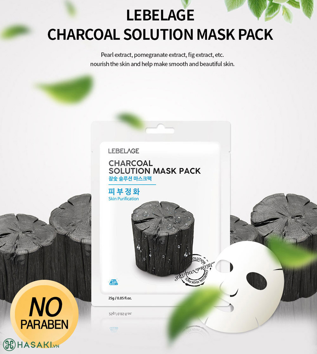 Sản phẩm Mặt Nạ Lebelage Charcoal Solution Mask Pack Than Tre Sạch Sâu, Se Khít Lỗ Chân Lông 25g hiện đã có mặt tại Hasaki 