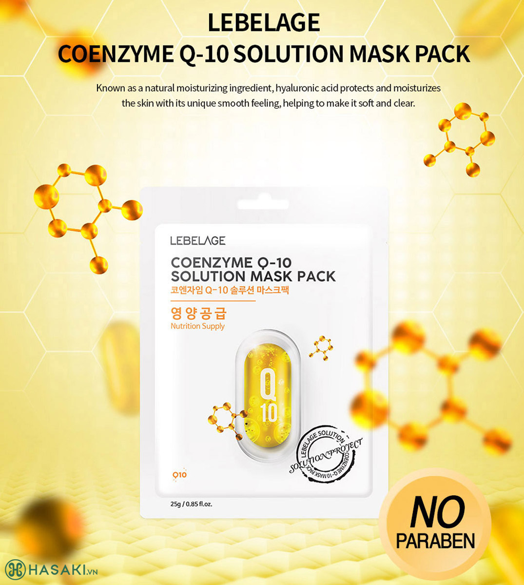 Sản phẩm Mặt Nạ Lebelage Coenzyme Q10 Solution Mask Pack Chống Oxy Hóa, Ngừa Nếp Nhăn 25g hiện đã có mặt tại Hasaki