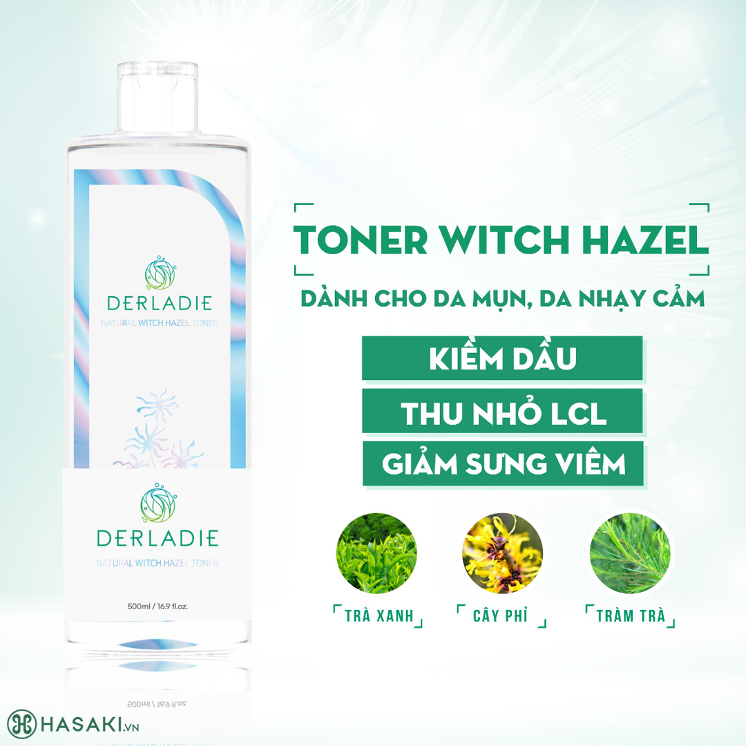 Sản phẩm ước Hoa Hồng Chiết Xuất Cây Phỉ DERLADIE Natural Witch Hazel Toner hiện đã có mặt tại Hasaki 