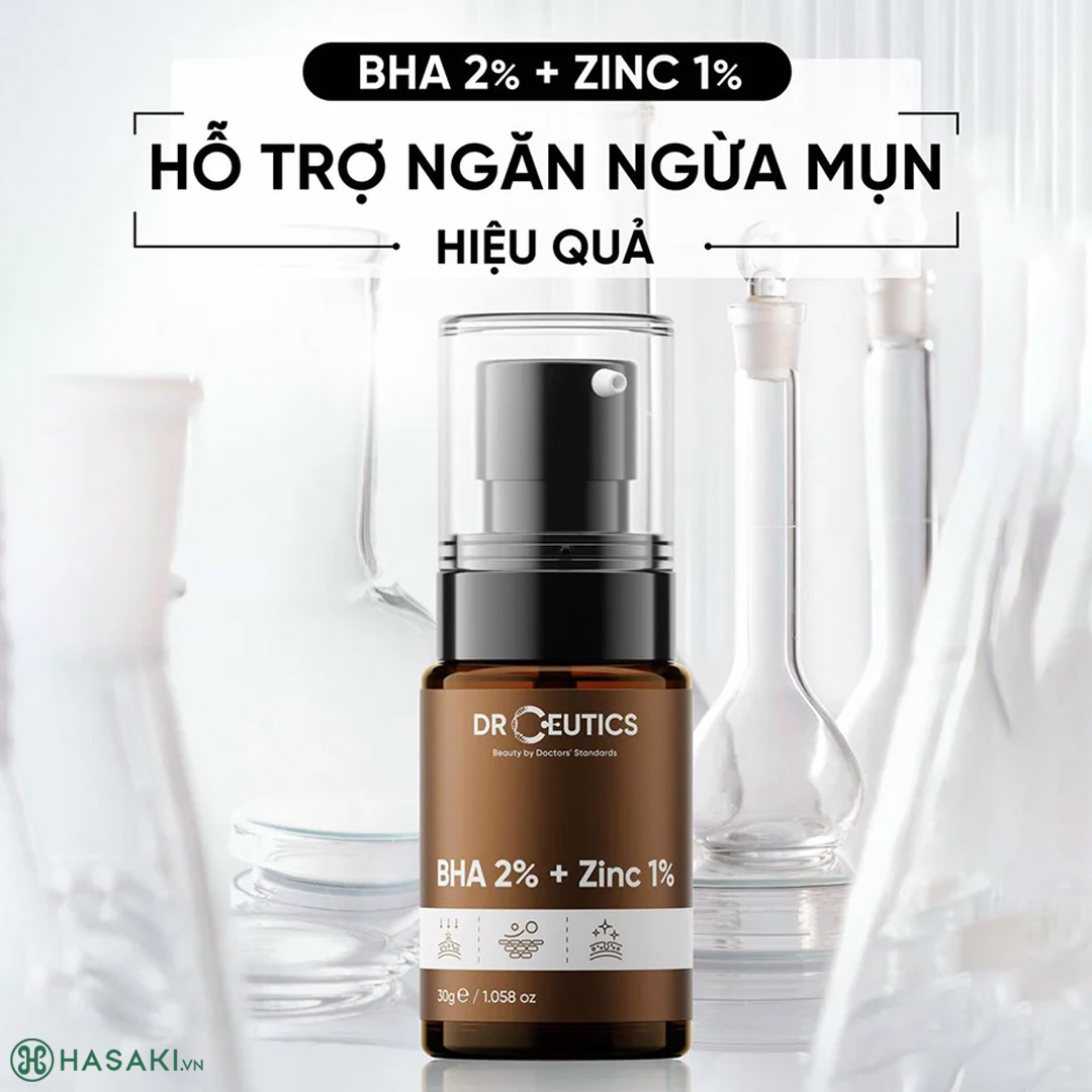 Sản phẩm Serum DrCeutics Giảm Mụn, Giảm Tiết Dầu BHA 2% + ZinC 1%  hiện đã có mặt tại Hasaki