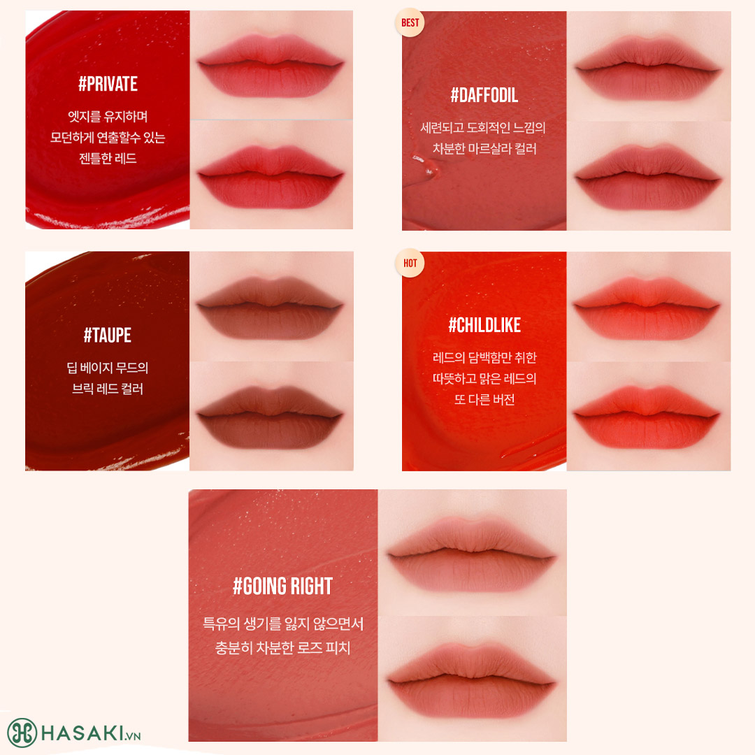 Sản phẩm Son Kem Lì Mịn Màng Như Nhung 3CE Velvet Lip Tint hiện đã có mặt tại Hasaki