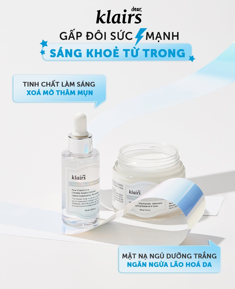 Mặt Nạ Ngủ Klairs Dưỡng Sáng Da, Ngừa Lão Hóa 90ml Freshly Juiced Vitamin E Mask