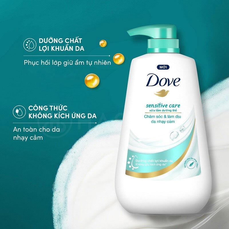 Sữa tắm Dove chứa dưỡng chất lợi khuẩn da 