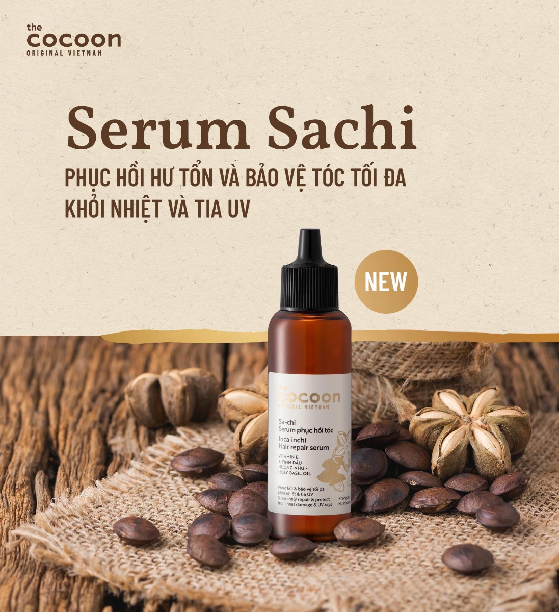 Serum Hỗ Trợ Phục Hồi Tóc Cocoon Inca Inchi Hair Repair Serum 70ml